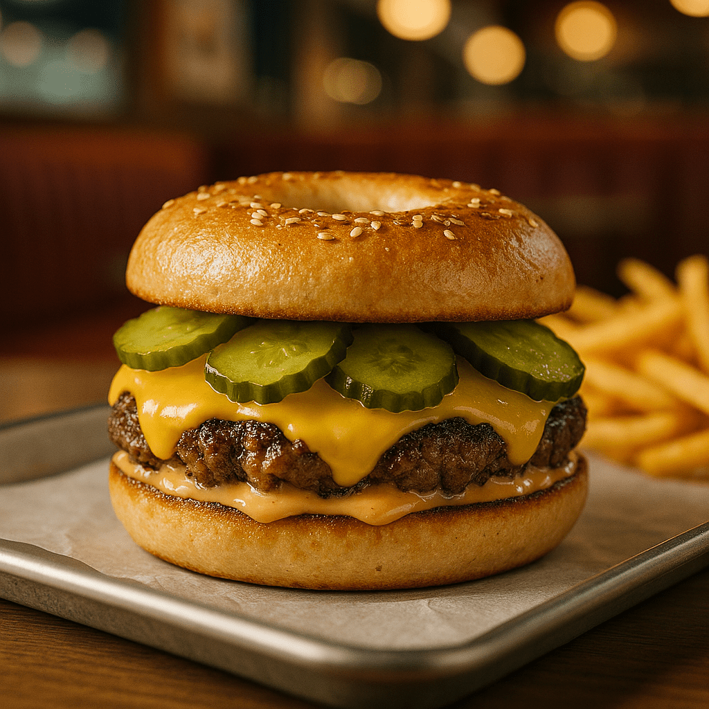 Gherkin Smash Burger Bagel - 8:22